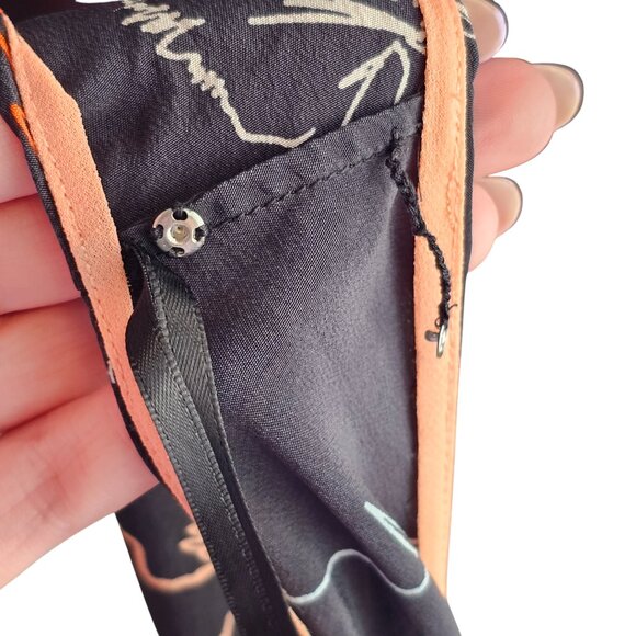 Diane Von Furstenburg Orange Blue and Black Floral Silk Dress Sz 8 - Picture 8 of 11